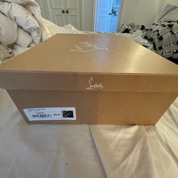 Louboutin Brigitta 100 Calfskin Leather Black Ankle Boots - Picture 3 of 8